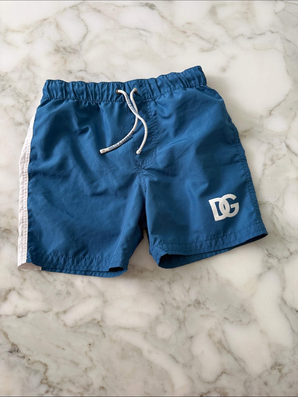 Dolce & Gabbana Kids Royal Blue Swim Shorts with White Accents